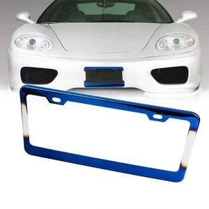 Cadre de plaque d'immatriculation en acier inoxydable Blue-Baked US Spec Cadre de plaque d'immatriculation Couleur irisée Personnalisation populaire de la plaque d'immatriculation - Product Image 2