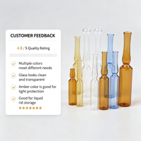 Ampoules en verre multicolores transparentes, ambrées, bleues – Ampoules en verre de plusieurs tailles – Flacons en verre vides pour le stockage de liquides – Vente en gros