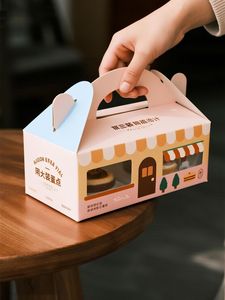 Boîte de rangement alimentaire jetable en forme de maison <span class=keywords><strong>pour</strong></span> animaux de compagnie (chiens et chats) avec fenêtre transparente, idéale <span class=keywords><strong>pour</strong></span> les friandises, les gâteaux et les plats à emporter de boulangerie - Product Image 3