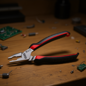 Alicates de 150 mm con Punta Larga y Mango Rojo y Negro para Trabajos de Precisión - Product Image 3