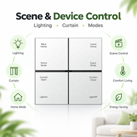Système de maison intelligente GVS KNX moderne, 8 interrupteurs à bouton-poussoir, commande tactile, capteur de proximité, interrupteurs muraux pour hôtel, appartement