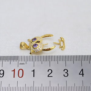 Pendentif en argent S925 fait main avec perle baroque et support vide en forme de hibou féminin, accessoires de bricolage, collier 1421 - Product Image 3