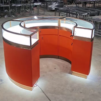 Vitrine ronde rouge personnalisée en verre pour bijoux, vitrine pour montres, vitrine pour meubles, kiosque pour bijouterie