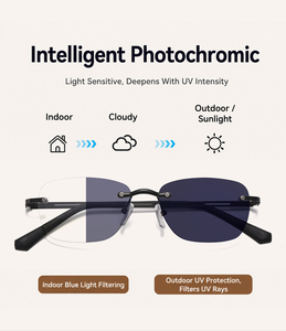Nouvelles <span class=keywords><strong>lunettes</strong></span> photochromiques anti-lumière bleue pour femmes et hommes, sans monture, HD UV400, <span class=keywords><strong>lunettes</strong></span> <span class=keywords><strong>de</strong></span> <span class=keywords><strong>soleil</strong></span> - Product Image 6