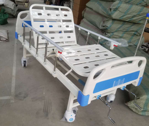 Penjualan Langsung Pabrik Tempat Tidur Rumah Sakit Manual Dua Fungsi Bersertifikasi ISO Peralatan Medis Logam Putih Baja Tahan Karat - Product Image 6