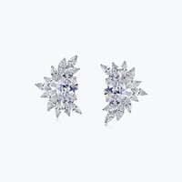 MUSHAN Schmuck Neue Silber S925 Luxus Weiße Hochkarätige Diamant-Ohrringe mit Leichtem Luxus-Charme Eisblumen-Schliff Ohrringe