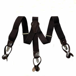 Factory Direct Sale Y-Stil Handmade <span class=keywords><strong>Brown</strong></span> Farbe Echte Herren Original Split Leder Hosenträger - Product Image 3