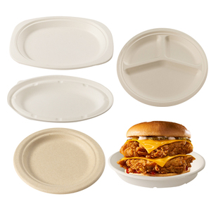 Sumkoka tùy chỉnh mía bã mía bột giấy món ăn tấm compostable phân hủy sinh học dùng một lần bã mía khay tấm lớn compostable - Product Image 4