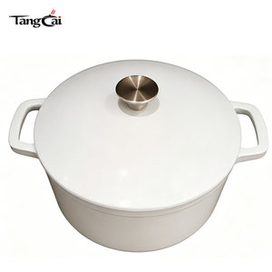 <span class=keywords><strong>Cocotte</strong></span> en fonte émaillée 5QT 6QT 7QT <span class=keywords><strong>à</strong></span> double poignée, antiadhésive, compatible tous feux, <span class=keywords><strong>pour</strong></span> cuisson, rôtissage et mijotage - Product Image 4