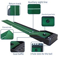 Entraînement Acajou Retour de balle automatique Type de tapis d'exercice intérieur/extérieur Putting Green Golf Putter Trainer