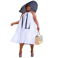 En stock Robe décontractée pour femmes grandes tailles Vente en gros Robe courte sans manches pour femmes grandes tailles