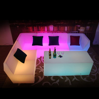 Télécommande, lumières RGBW à changement de couleur, mobilier de luxe, ensemble de canapés, bar de nuit, lumière LED en plastique, canapé de loisirs