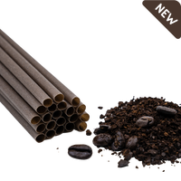 Pailles jetables biodégradables en café moulu, écologiques, de qualité alimentaire, emballées individuellement, 200 mm, pour usage domestique, cafés, fêtes et boissons lactées