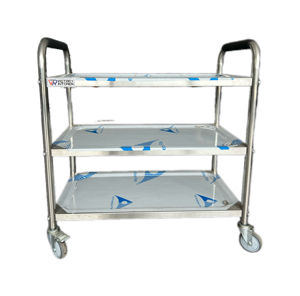 VICTORY KITCHEN Carro de Plataforma de Cuatro Ruedas de Acero Inoxidable 201 de 3 Niveles para Uso Industrial, Herramientas OEM y Equipos de Catering - ¡Gran Oferta! - Product Image 1