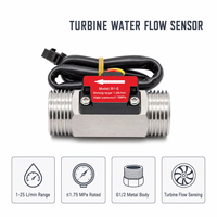 Débitmètre à turbine à effet Hall en acier inoxydable G1/2 1-25 L/M Capteur à sortie impulsionnelle NPN Vente en gros OEM ZJ-B1-S
