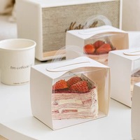 Boîte d'emballage transparente à plusieurs étages pour gâteaux, pâtisseries, desserts, mousses, bonbons, sushis, aliments, logo personnalisable