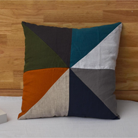 Housse de coussin décorative moderne en lin 100 % lin français personnalisée pour canapé et lit, respirante, amovible, avec fermeture boutonnée
