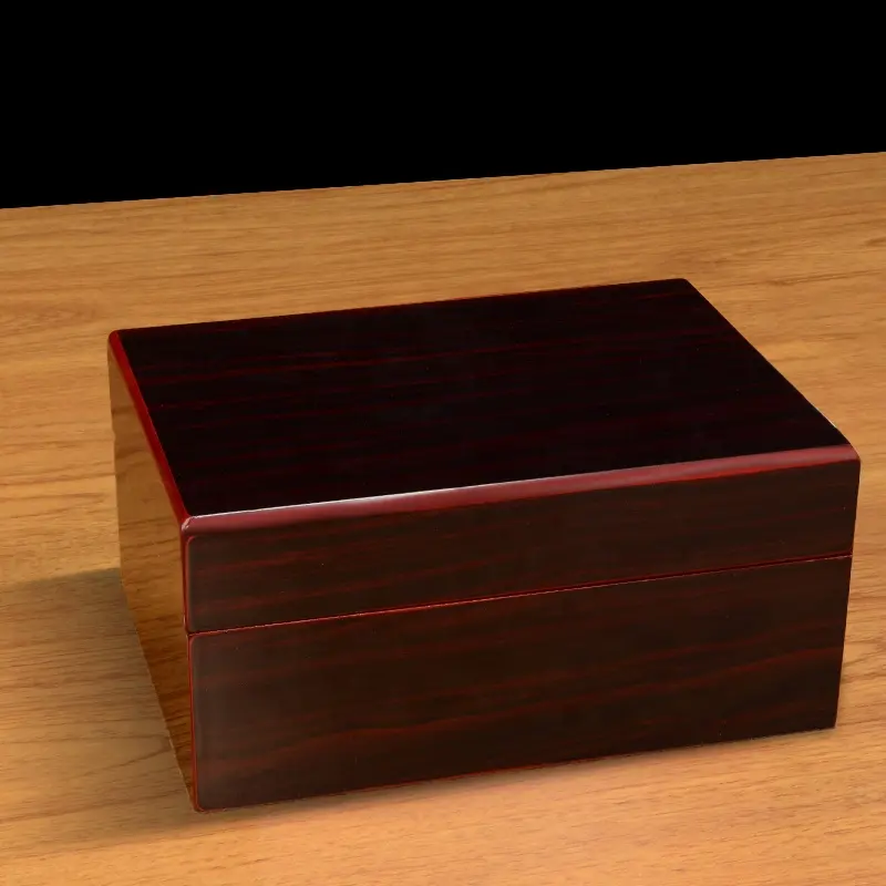 Caja de joyería de madera al por mayor cubierta de cerezo grano de madera reutilizable collar pulsera caja de almacenamiento de joyería para regalo