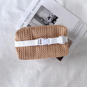 Cajas de Papel con Textura de Espiga de Trigo de Color Sólido Puro Personalizadas, Portapañuelos de Papel, Caja de Almacenamiento de Pañuelos para Automóvil, Caja de Pañuelos de Tela Crema - Product Image 6