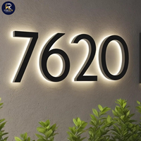 Plaque d'adresse lumineuse solaire personnalisée en acier inoxydable de haute qualité avec transformateur et télécommande pour publicité directionnelle