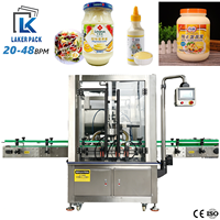 Machine de remplissage automatique de mayonnaise et de miel à 2 têtes, ligne d'emballage horizontale à piston pour liquides, idéale pour les petites entreprises