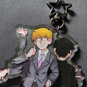 OEM ODM <span class=keywords><strong>Anime</strong></span> MP100 Reigen <span class=keywords><strong>Mob</strong></span> Charm Acrílico de Doble Cara - Product Image 3