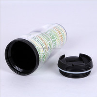 Taza de Viaje de Plástico Aislada de 12 oz con Inserto de Papel Termo Cambiable