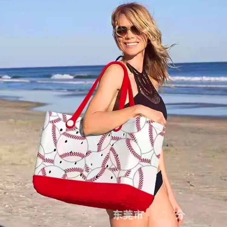 Bolso de playa de silicona EVA para mujer, bolsa de hombro de compras a la moda, impermeable