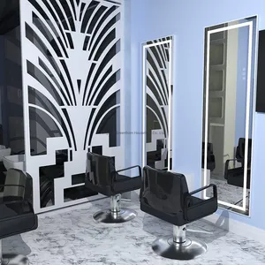 2025 hình chữ nhật đầy đủ chiều dài Đứng LED phòng tắm treo tường Salon trang điểm gương hiện đại FM mỹ phẩm phòng thay đồ gương phổ biến - Product Image 3