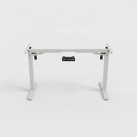 Bureau électrique réglable en hauteur, finition blanc mat, design élégant, bureau double extensible, montage facile, pour bureau et bâtiment