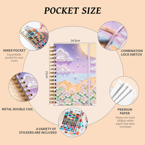 Quaderno a Spirale A5 di Alta Qualità, Copertina Rigida, Blocco Note a Fogli Mobili, Diario con Righe Orizzontali, Libro a Spirale Rinforzato, Vendita all'Ingrosso - Product Image 5