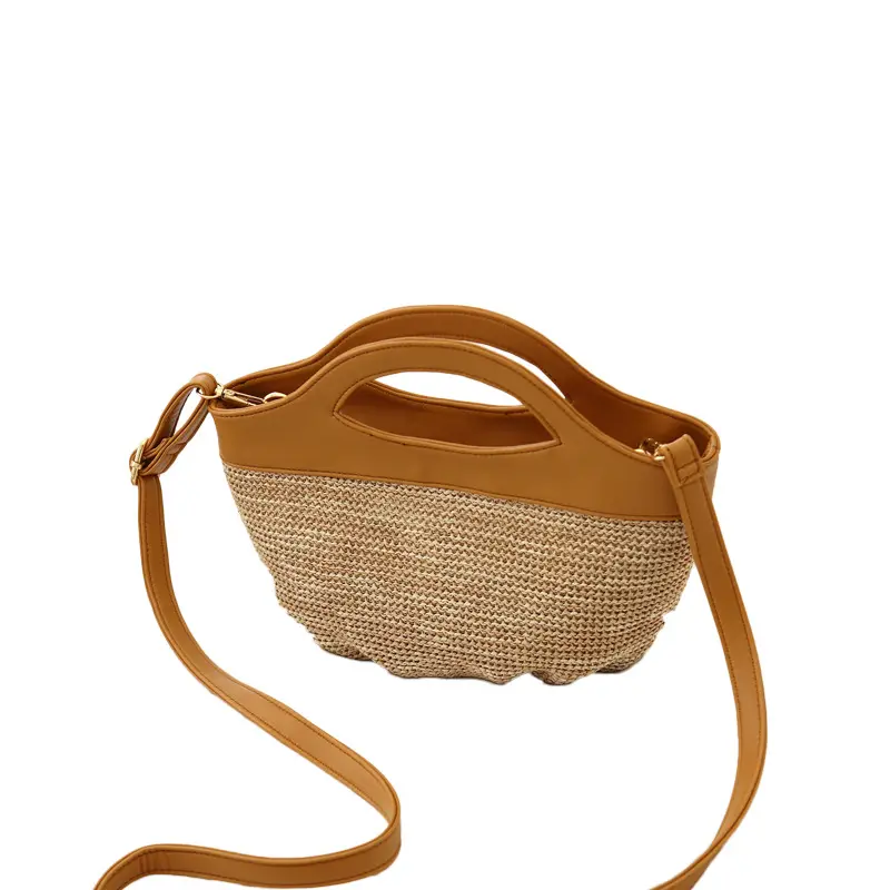 Moda kullanımlık tasarımcı çanta dokuma kızlar için toptan alışveriş çantası debriyaj plaj hasır çanta
