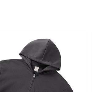 Custom Loose Zipper Hooded Sweatshirt Custom Thickened Open <b>Cardigan</b> for Unisex - Product Image 3