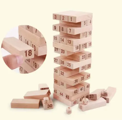 C02368 ألعاب خشبية تعليمية 54 51 48 قطعة مبيع بالجملة عالية الجودة لعبة ألغاز مكعبات بناء ألعاب خشبية
