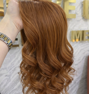 Topper de cheveux humains de qualité supérieure, couleur cuivre bordeaux, cheveux européens bruts, ondulation naturelle, base en soie invisible à 130 %, pour femmes souffrant de perte de cheveux - Product Image 4
