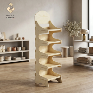 Incredibile mostra in legno Made in Italy betulla altezza 175 cm per negozi e supermercati - Product Image 3