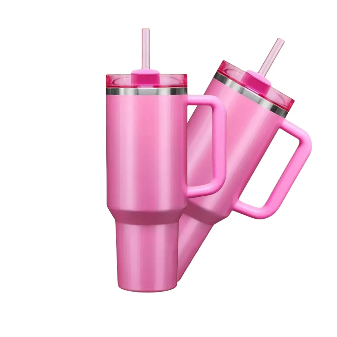 2024 Hot 2,0 vaso de sublimación rosa claro de 40 oz con asa Día de San Valentín 40 Oz taza de coche 40 oz sublimación logotipo personalizado