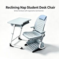 Ensemble de mobilier scolaire : Bureau et chaise pour étudiant, réglables en hauteur, table d'étude pour enfants avec panier de rangement, bureau de sieste durable