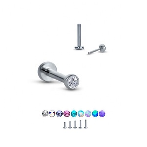 <strong>Fashion</strong> Bezel Setting Crystal 20g Push in Labret Studs Body <strong>Piercing</strong> <strong>Fashion</strong> <strong>Jewelry</strong> <strong>Piercing</strong> <strong>Jewelry</strong> - Product Image 1