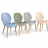 Chaise Papillon en Tissu Velours Écologique Certifié E0, Mousse Haute Densité, Cadre en Acier, Hauteur Réglable, pour Salle à Manger et Usage Commercial