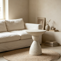 Table basse contemporaine durable en crème, meuble TV d'hôtel, petite table d'appoint, plateau en marbre d'oxyde de magnésium, mobilier de maison, utilisation en café