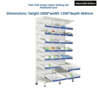 Étagère à médicaments en métal blanc à double face ouverte pour cliniques, hôpitaux, pharmacies externes, organisation de la propreté, présentoir