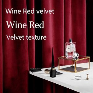 Série de rideaux en <span class=keywords><strong>velours</strong></span> de haute qualité, matière première cachemire australien, vente en gros, <span class=keywords><strong>rouge</strong></span> bordeaux - Product Image 2