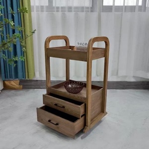 Meubles de salon de beauté durables et sobres 2025, chariot à outils de beauté en bois massif avec deux tiroirs - Product Image 6