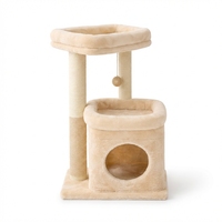 Tour pour chat moderne et écologique en peluche douce, avec poteaux à gratter en sisal, structure d'escalade multi-niveaux en velours, emballage en carton pour la maison