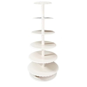 White Multi Tier Cake <b>Stand</b> Plastic Dessert <b>Display</b> Turntable For Wedding Party - Product Image 1