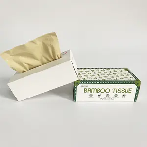 Usa e getta 2ply Cura Della Pelle Morbido Personalizzata Scatola di Carta Velina Facciale Naturale di Bambù Polpa di Tessuto Facciale