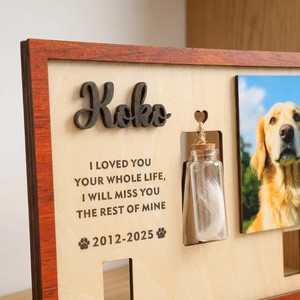 Marco Conmemorativo para Mascotas de Madera 3D Personalizado |   Regalo de Condolencias Personalizado por la Pérdida de un Perro o Gato |   Recuerdo Conmemorativo al por Mayor con Recipiente para Cenizas - Product Image 4