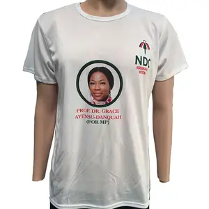 Cheap Price 120gsm 100% polyester White Short Sleeve T shirt For Election