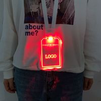 Cordón con Luz LED RGB Personalizado con Logotipo y Nombre de Marca, Porta Identificación Acrílico, para Regalos Promocionales Navideños